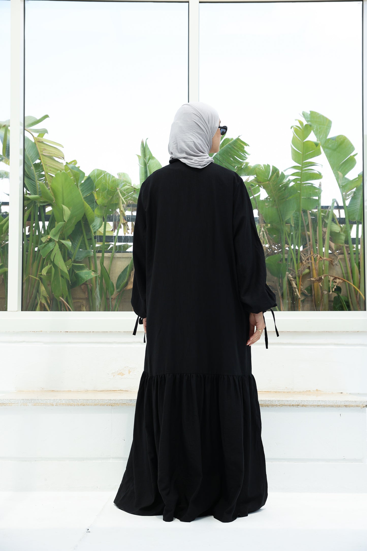 The Ruffled Cardigan in Black