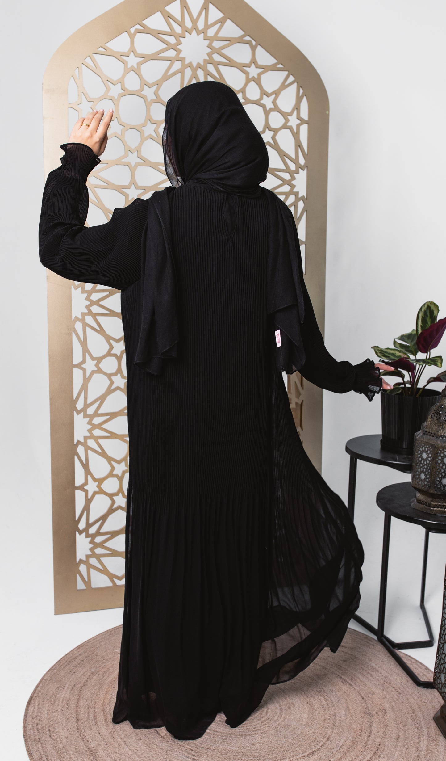 Fully Pleated Dress in Black