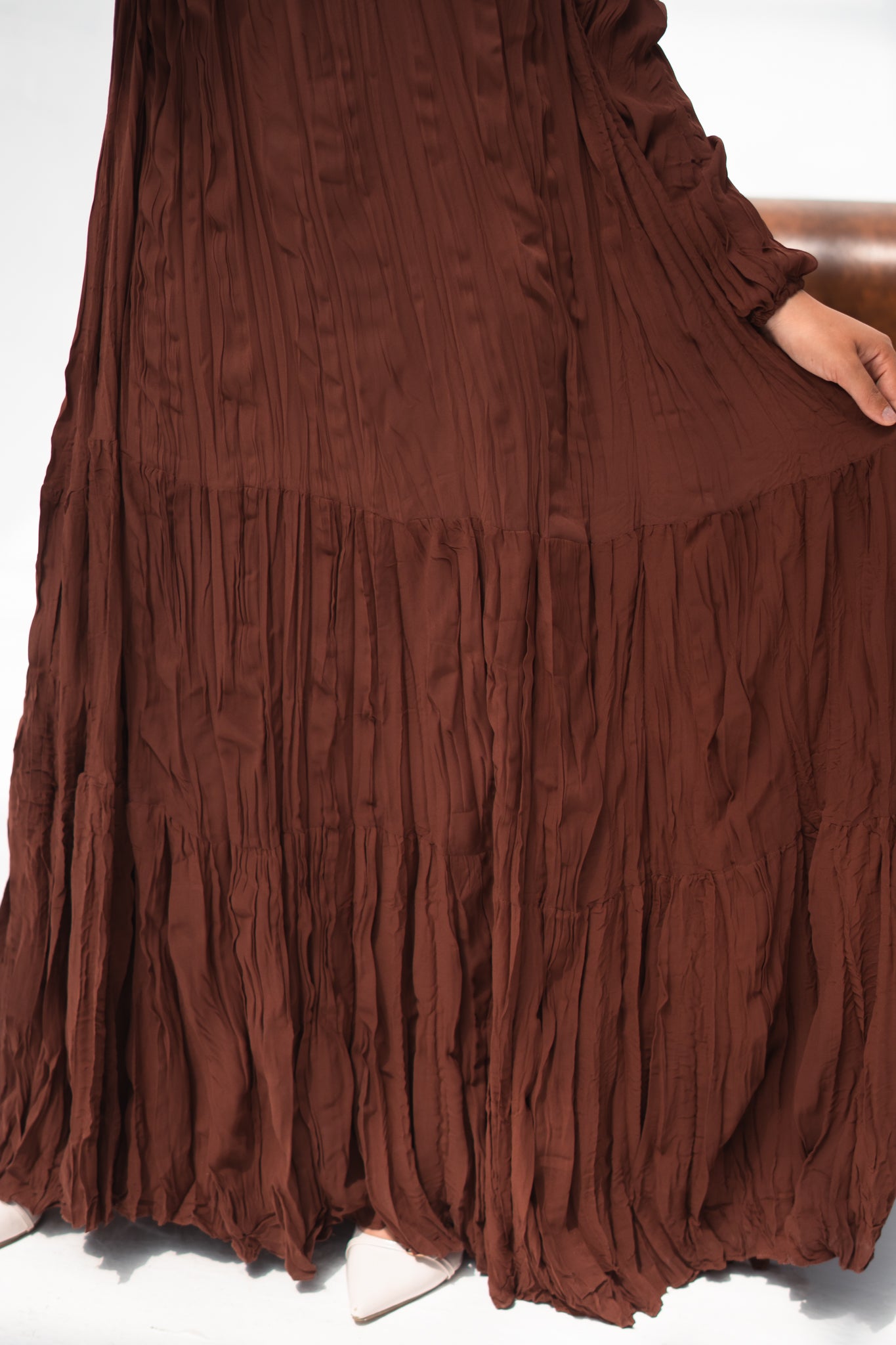 Asia Crushed Dress in Brick