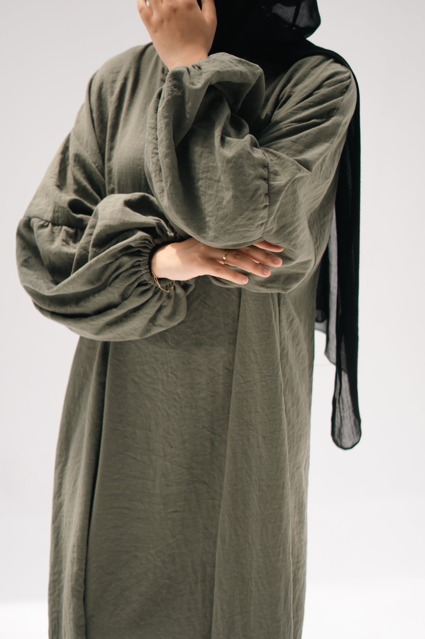 The Aziza Dress in Olive