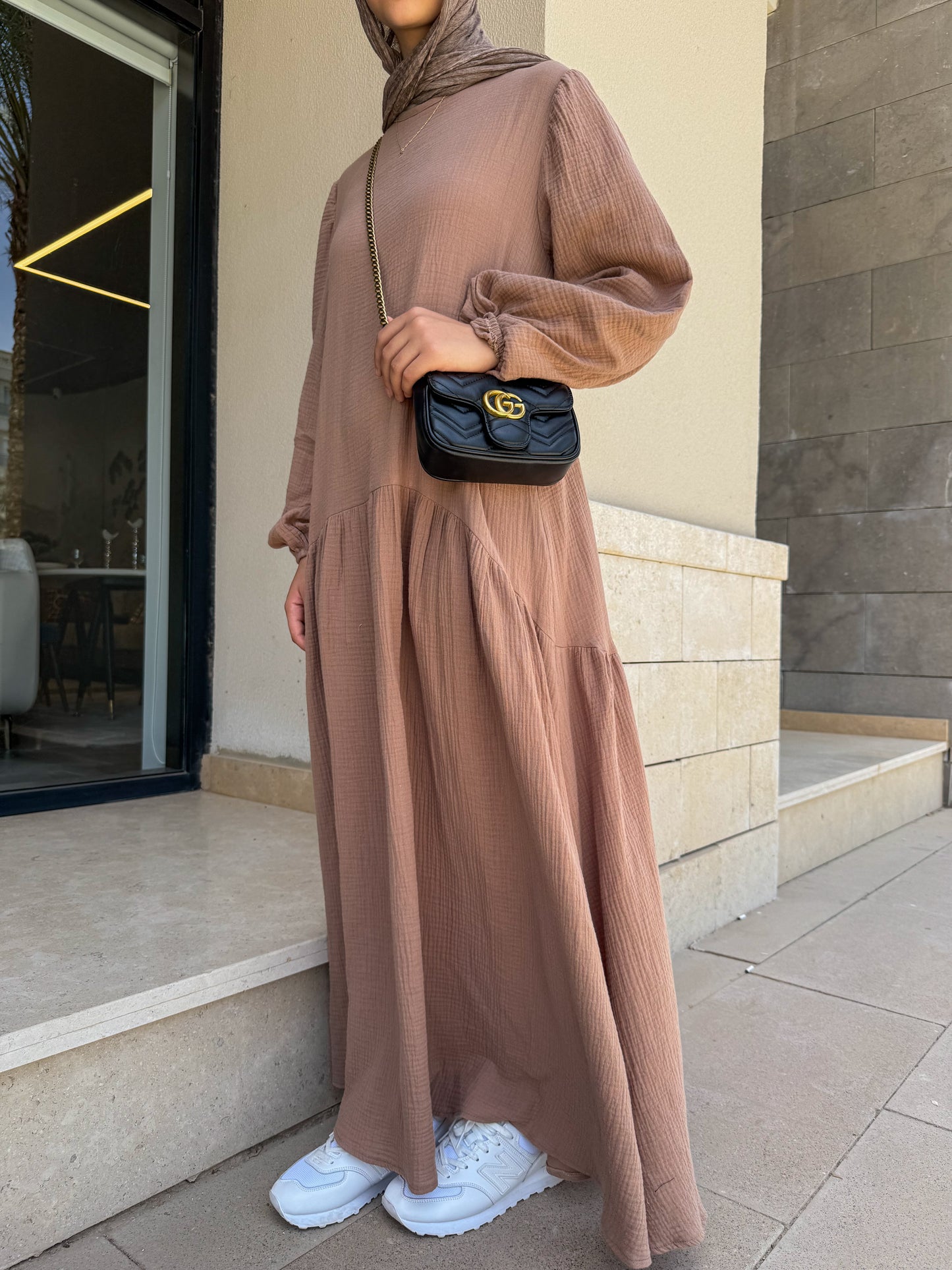 The Nyla Dress in Brown