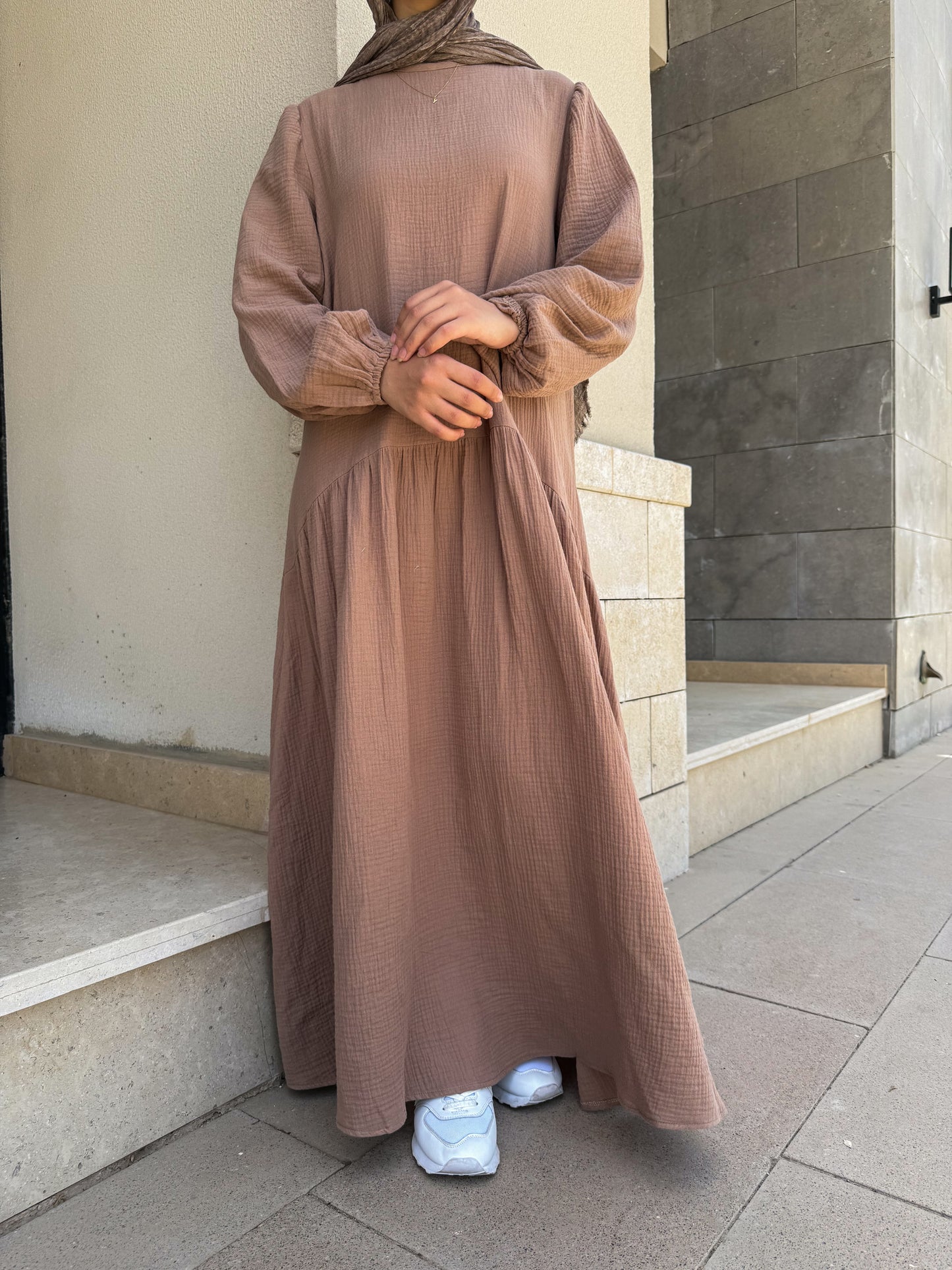 The Nyla Dress in Brown