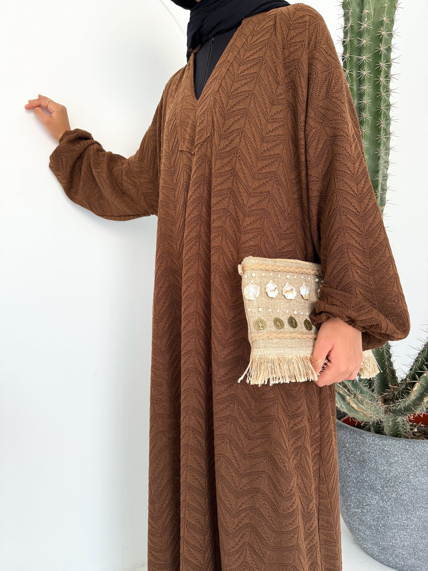 Mawja Cover up Dress in Brown