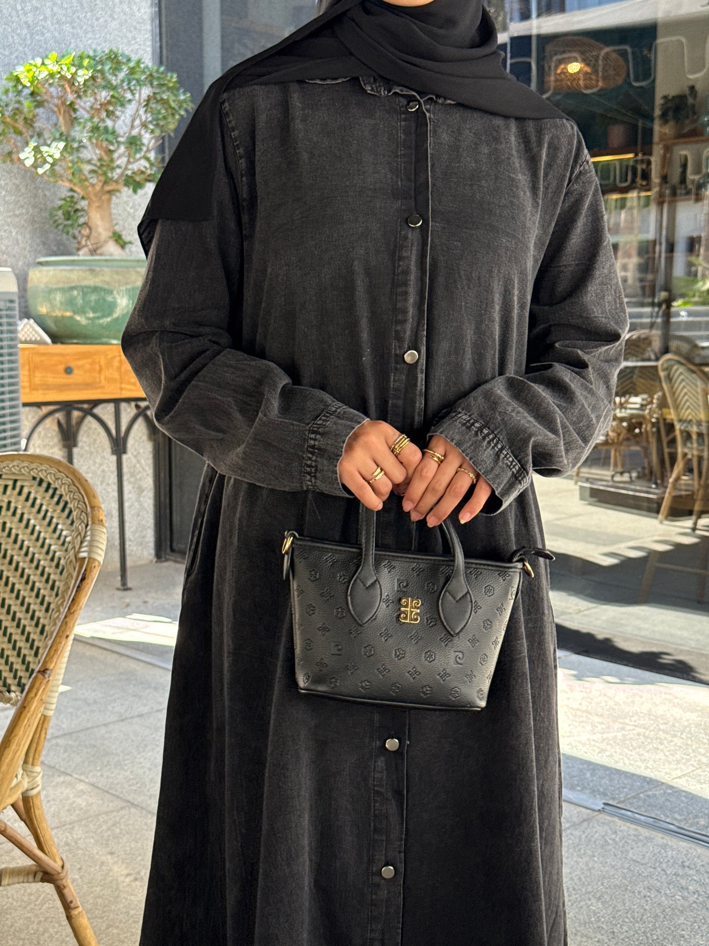 The Denim Shirt Dress in Black