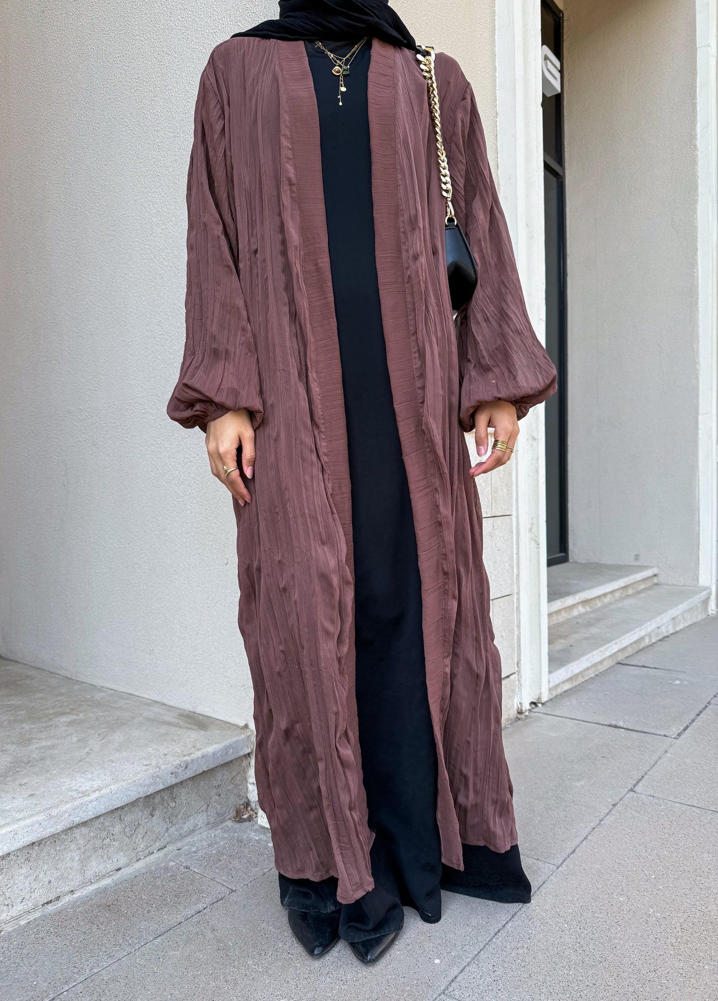 Safia Brown Crushed Cardigan