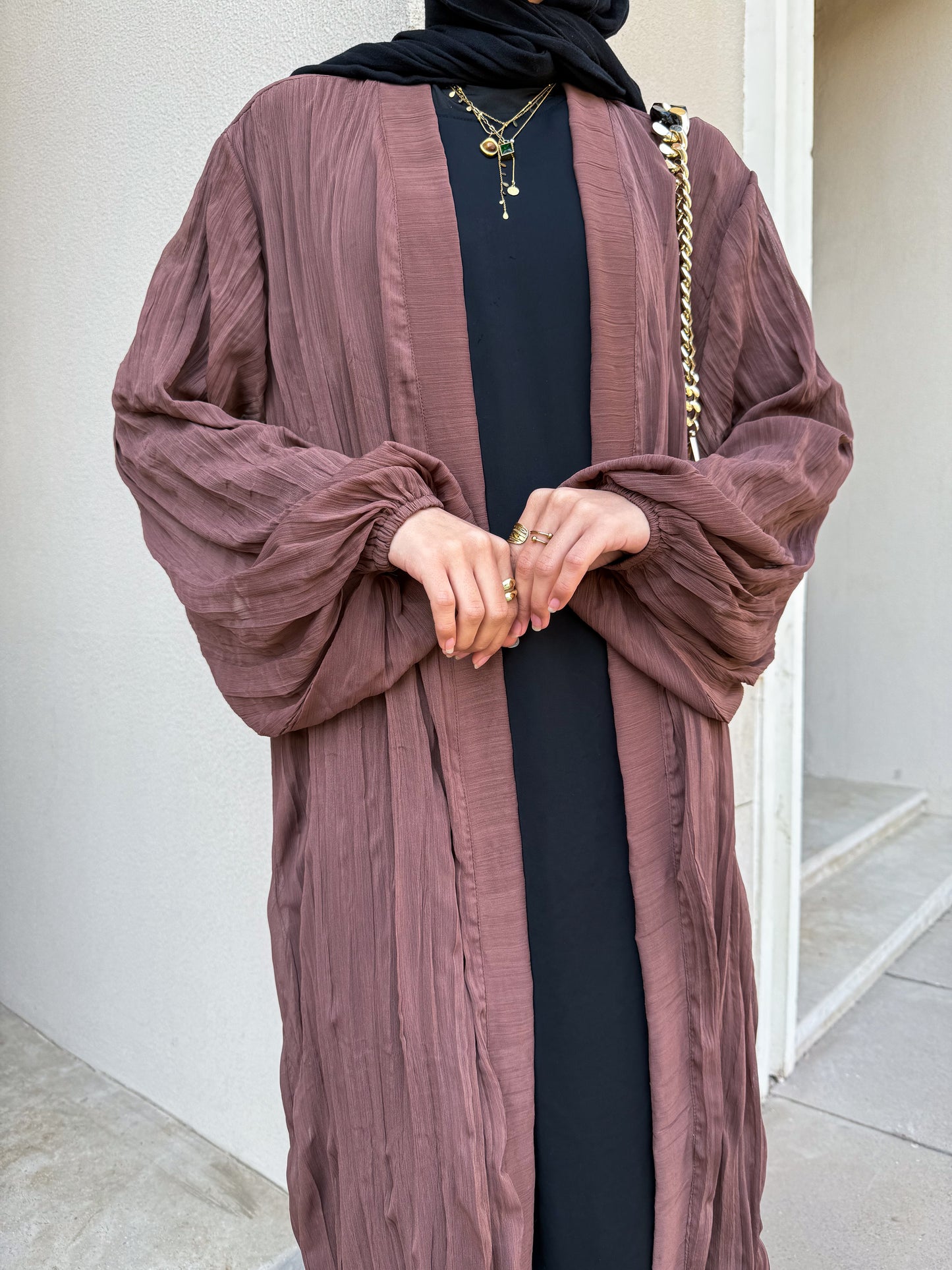 Safia Brown Crushed Cardigan