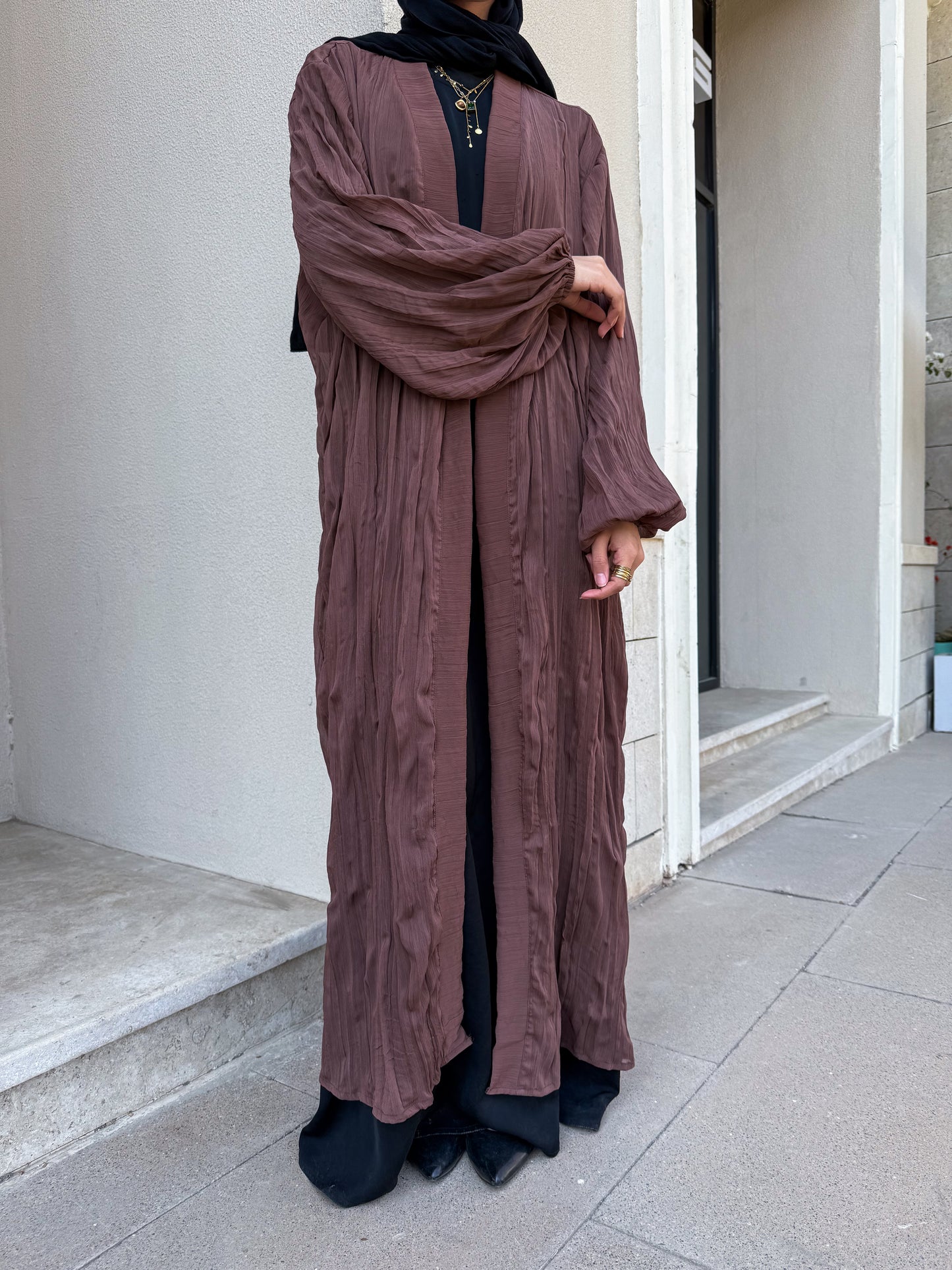 Safia Brown Crushed Cardigan