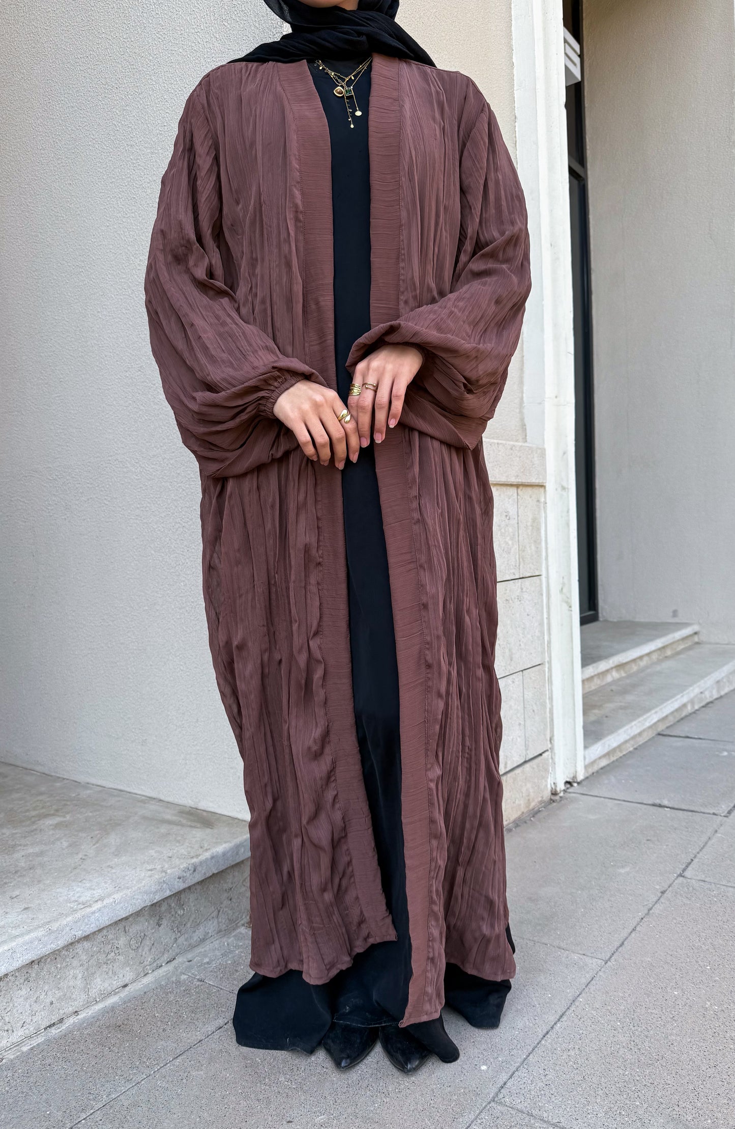 Safia Brown Crushed Cardigan