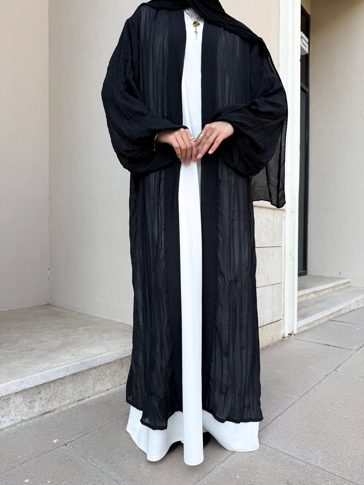 Safia Black Crushed Cardigan