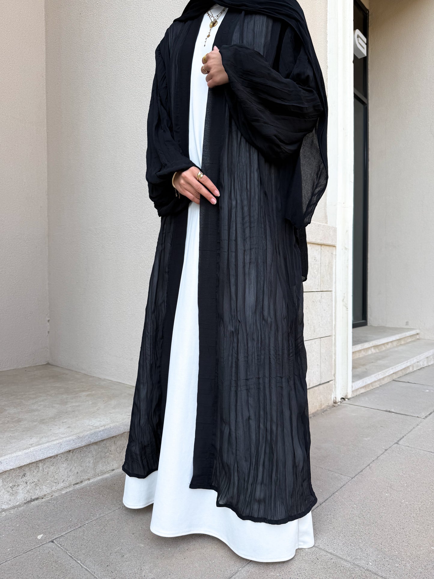 Safia Black Crushed Cardigan