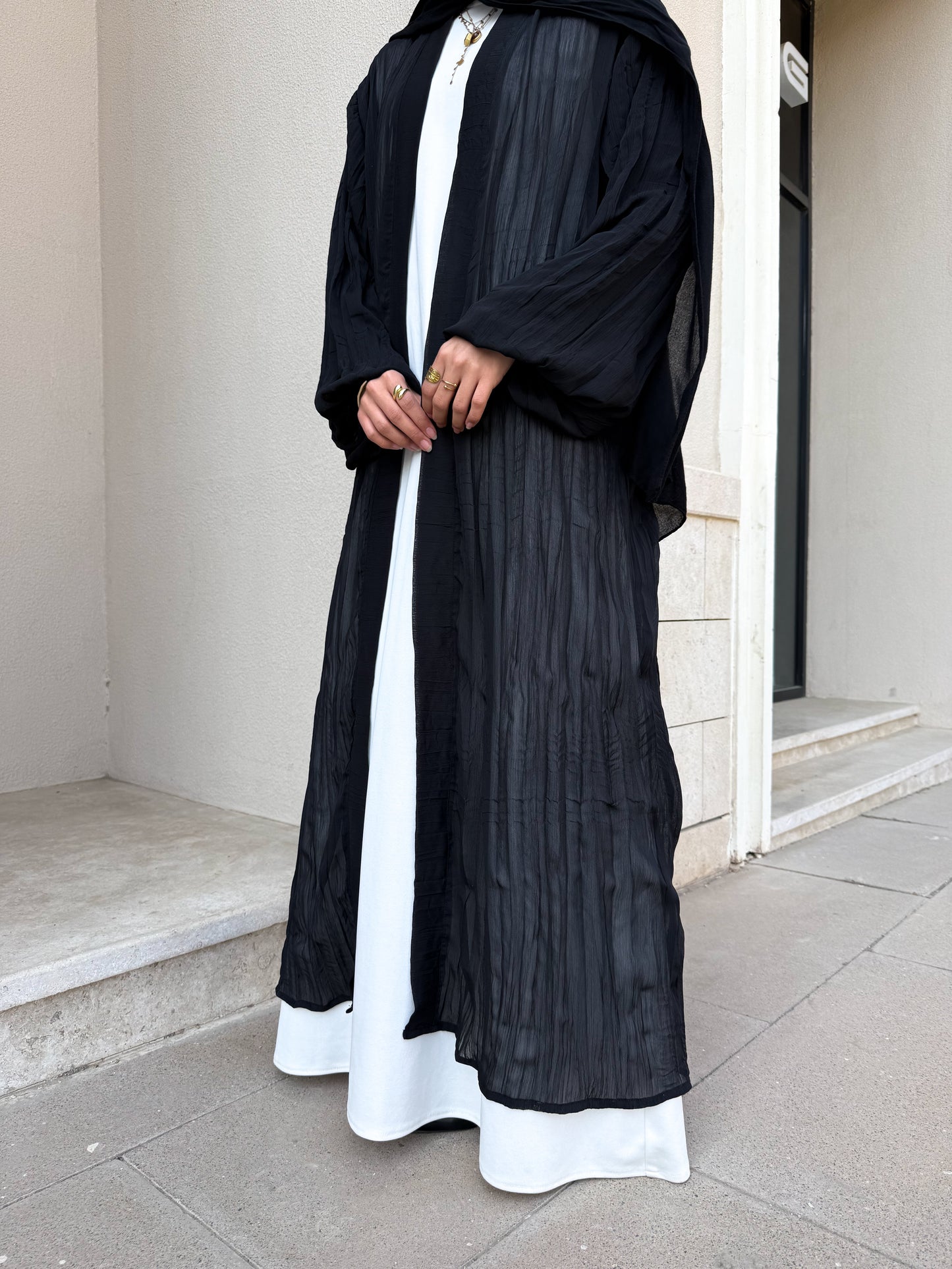 Safia Black Crushed Cardigan