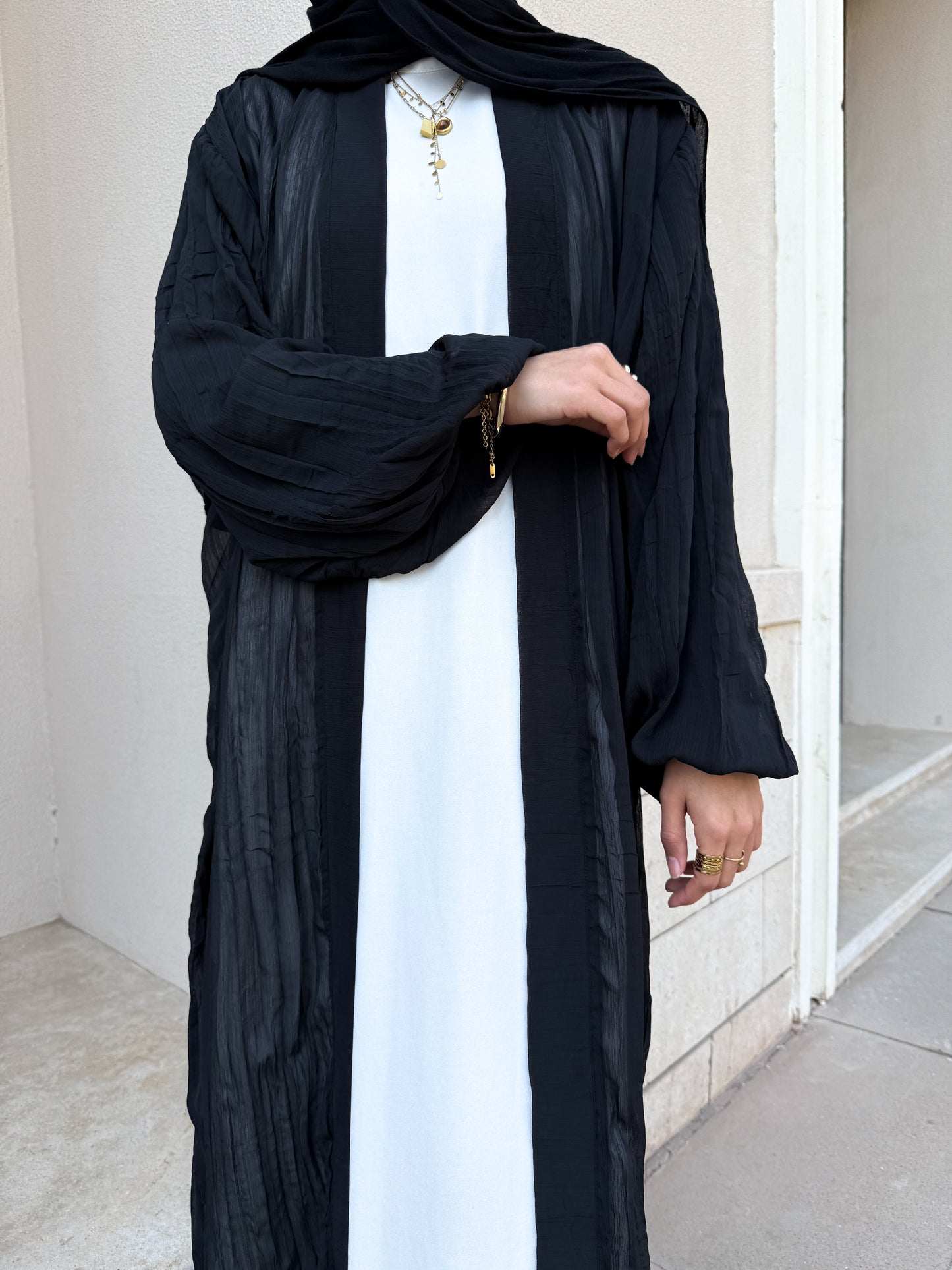 Safia Black Crushed Cardigan
