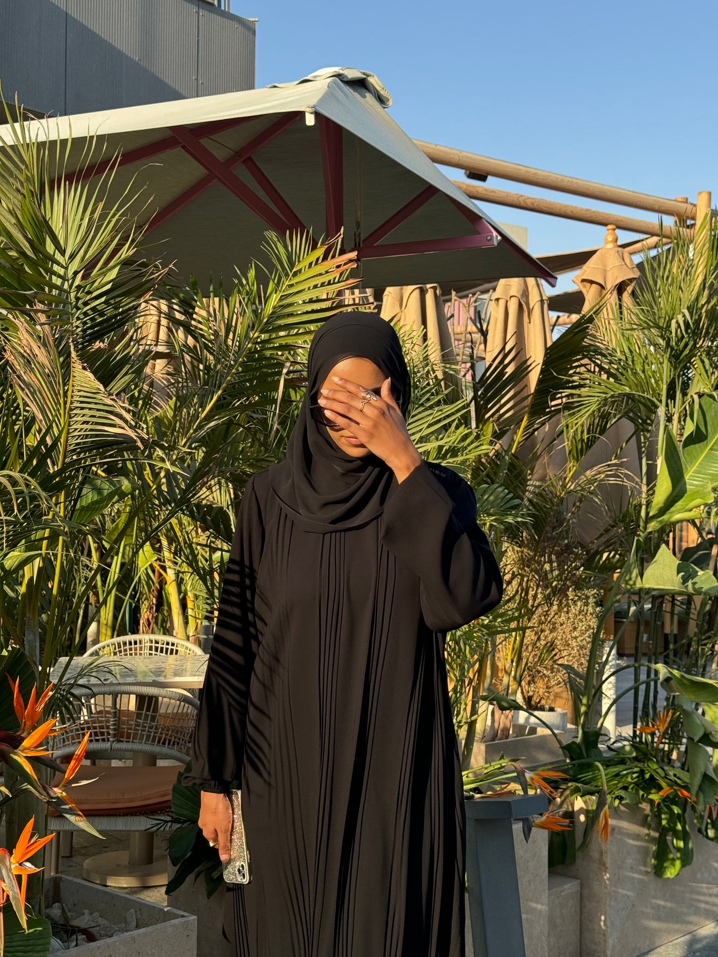 Split Pleated Abaya