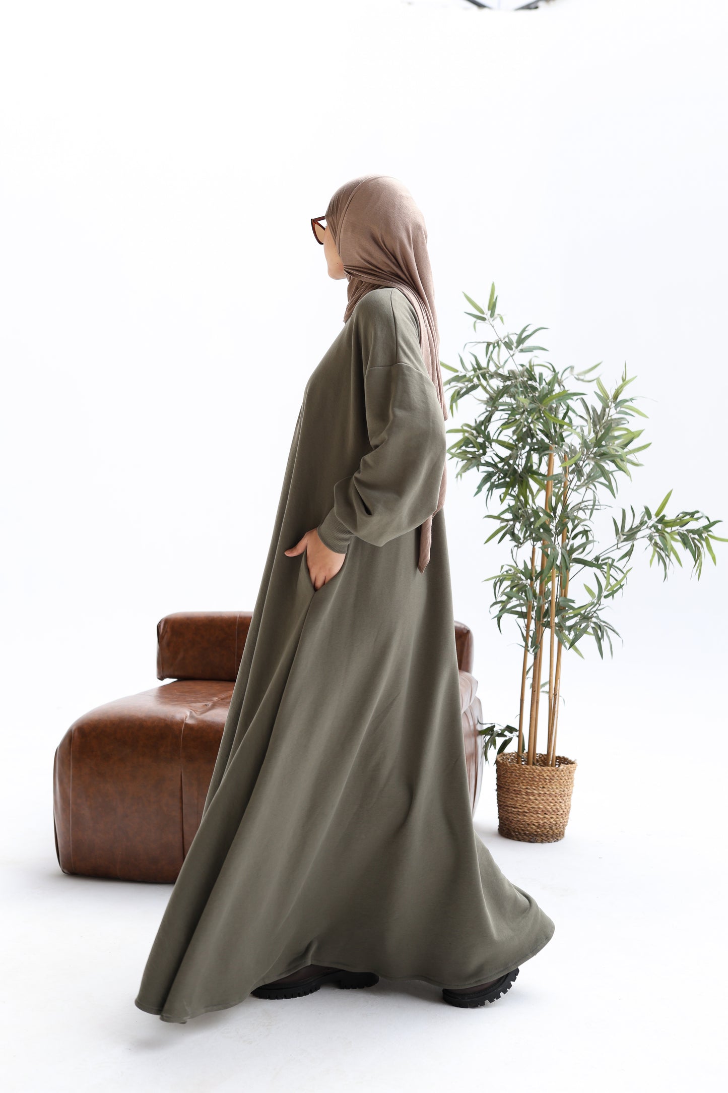 Zain Milton Dress in Olive