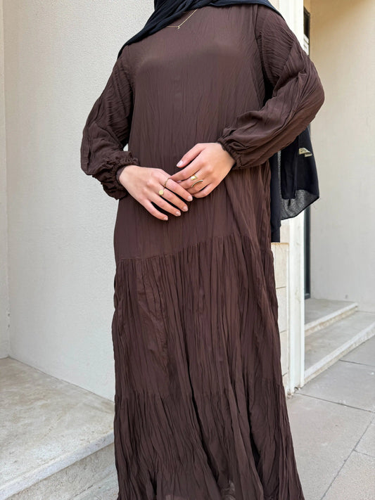 Asia Crushed Brown Dress