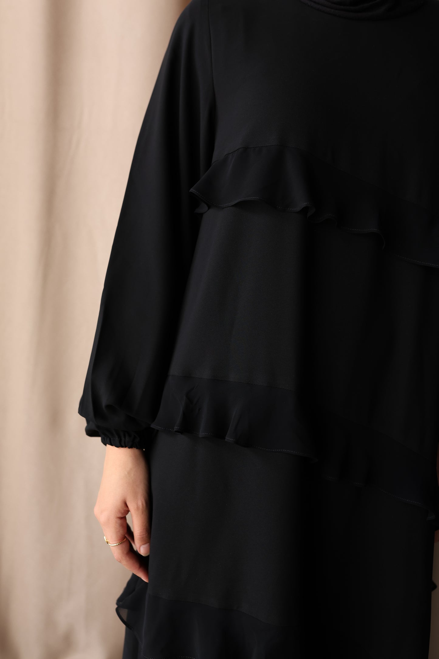 The Ruffles Black Abaya