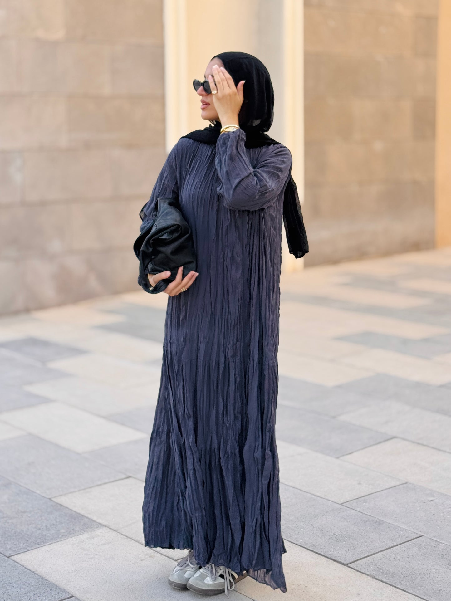 Asia Crushed Grey Dress