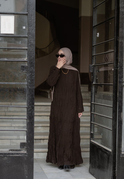 Asia Crushed Brown Dress