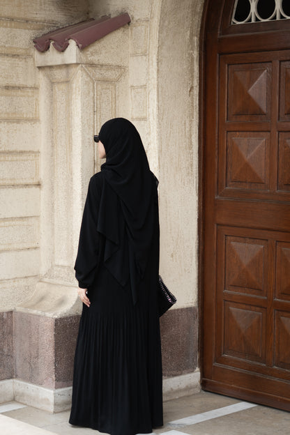 Fully Pleated Buttoned Abaya