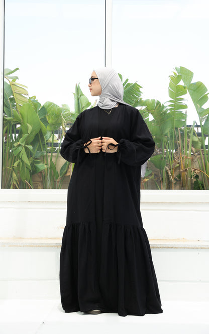 The Ruffled Cardigan in Black