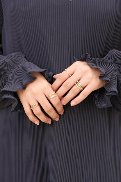 Fully Pleated Dress in Grey