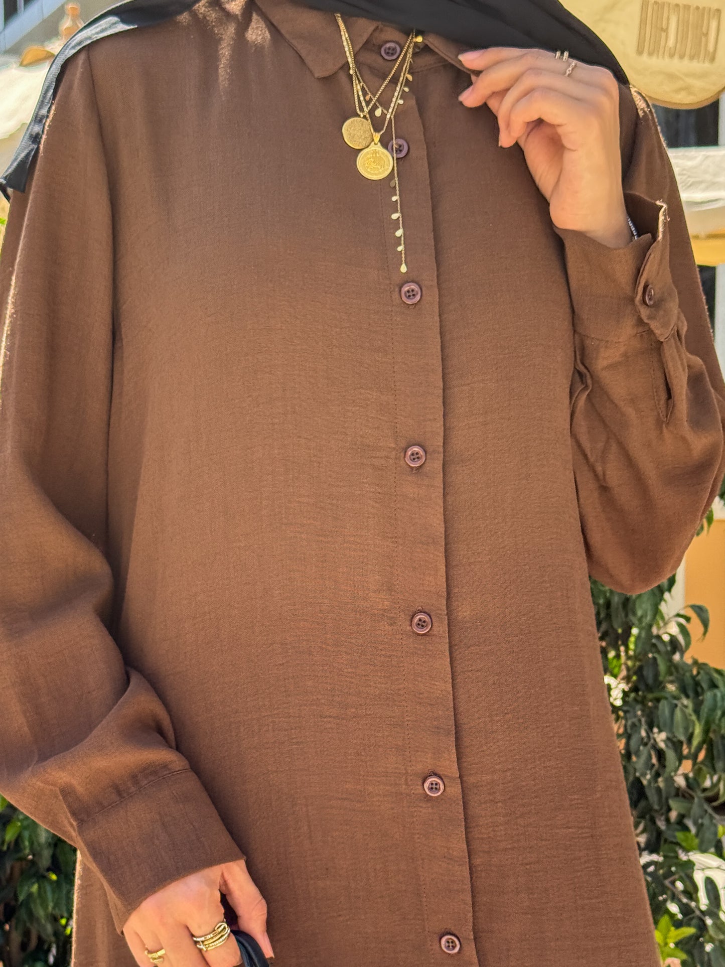 The Basic Shirt Dress in Brown