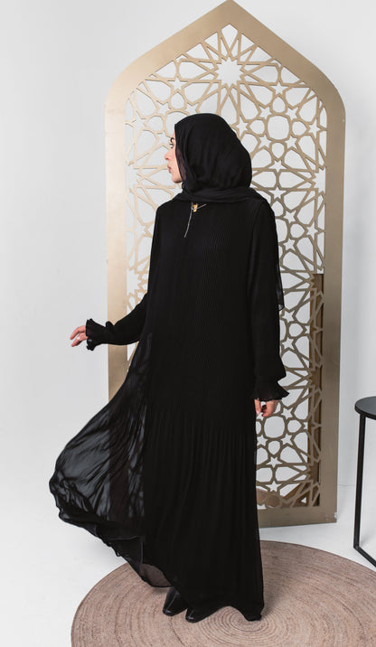 Fully Pleated Dress in Black