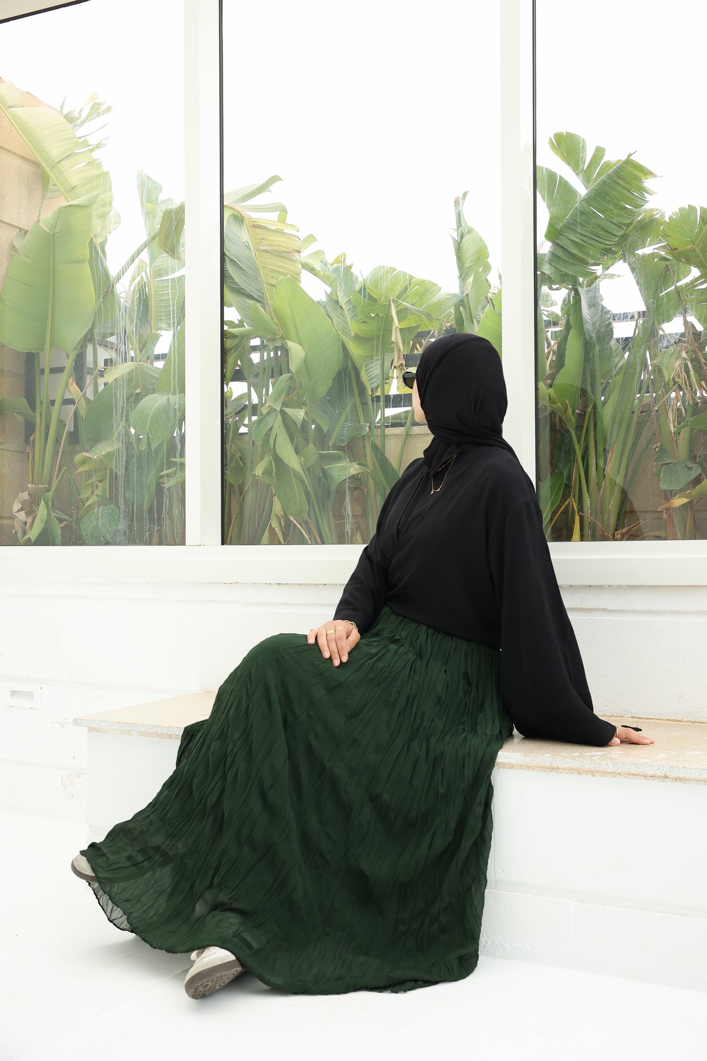 The Crushed Skirt in Olive