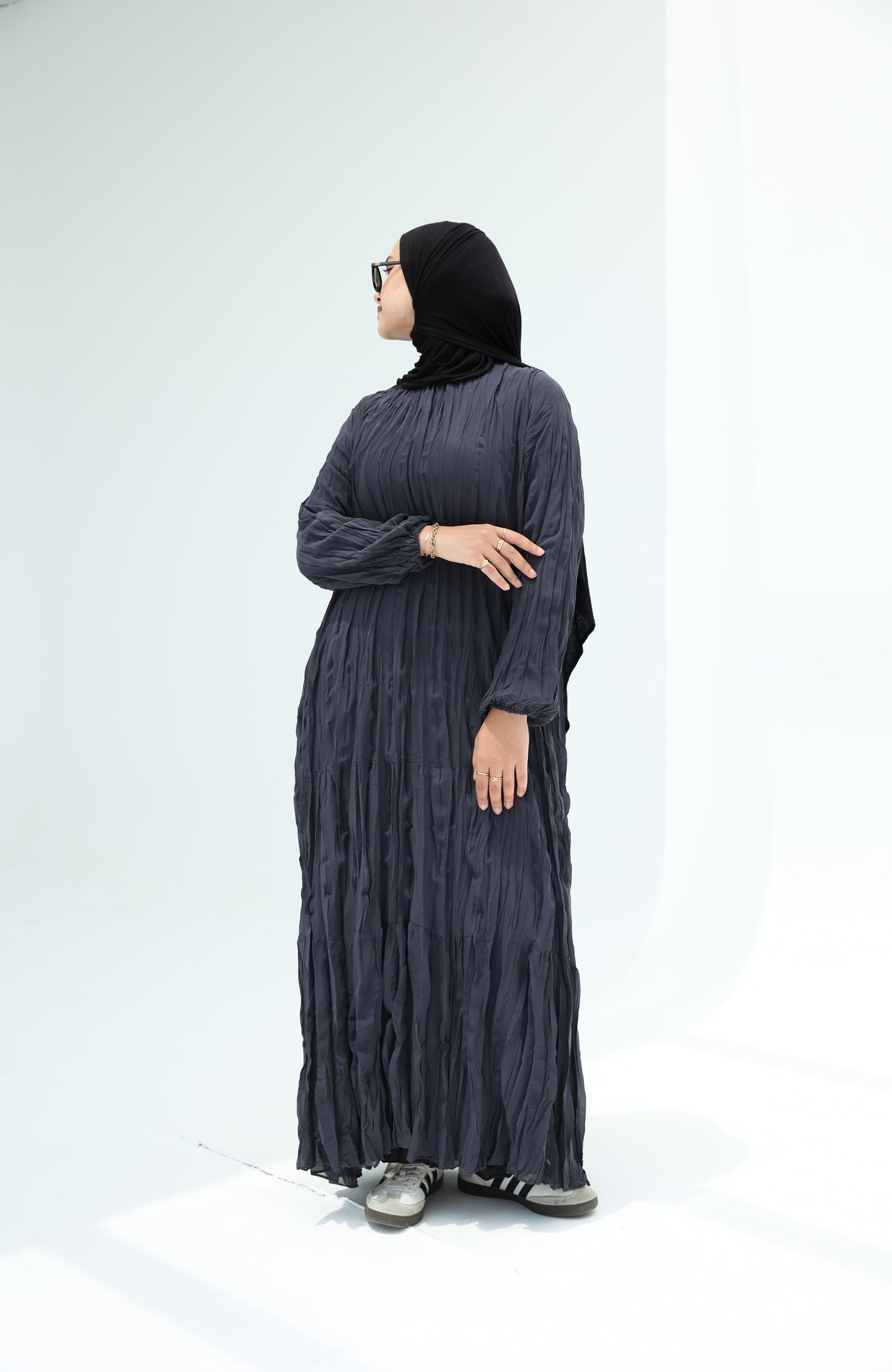 Asia Crushed Grey Dress
