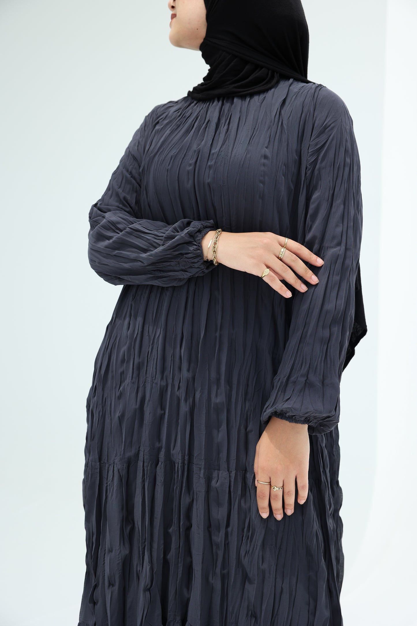 Asia Crushed Grey Dress