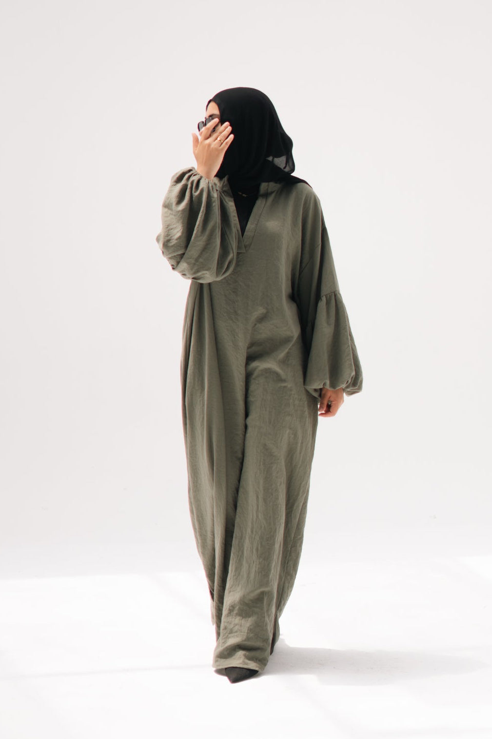 The Aziza Dress in Olive