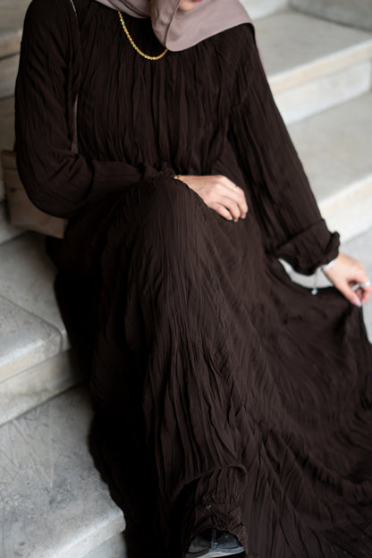 Asia Crushed Brown Dress