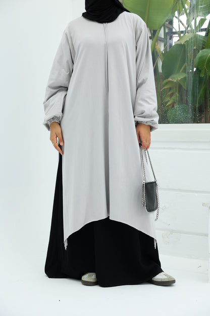 The Long Cotton Shirt in Grey