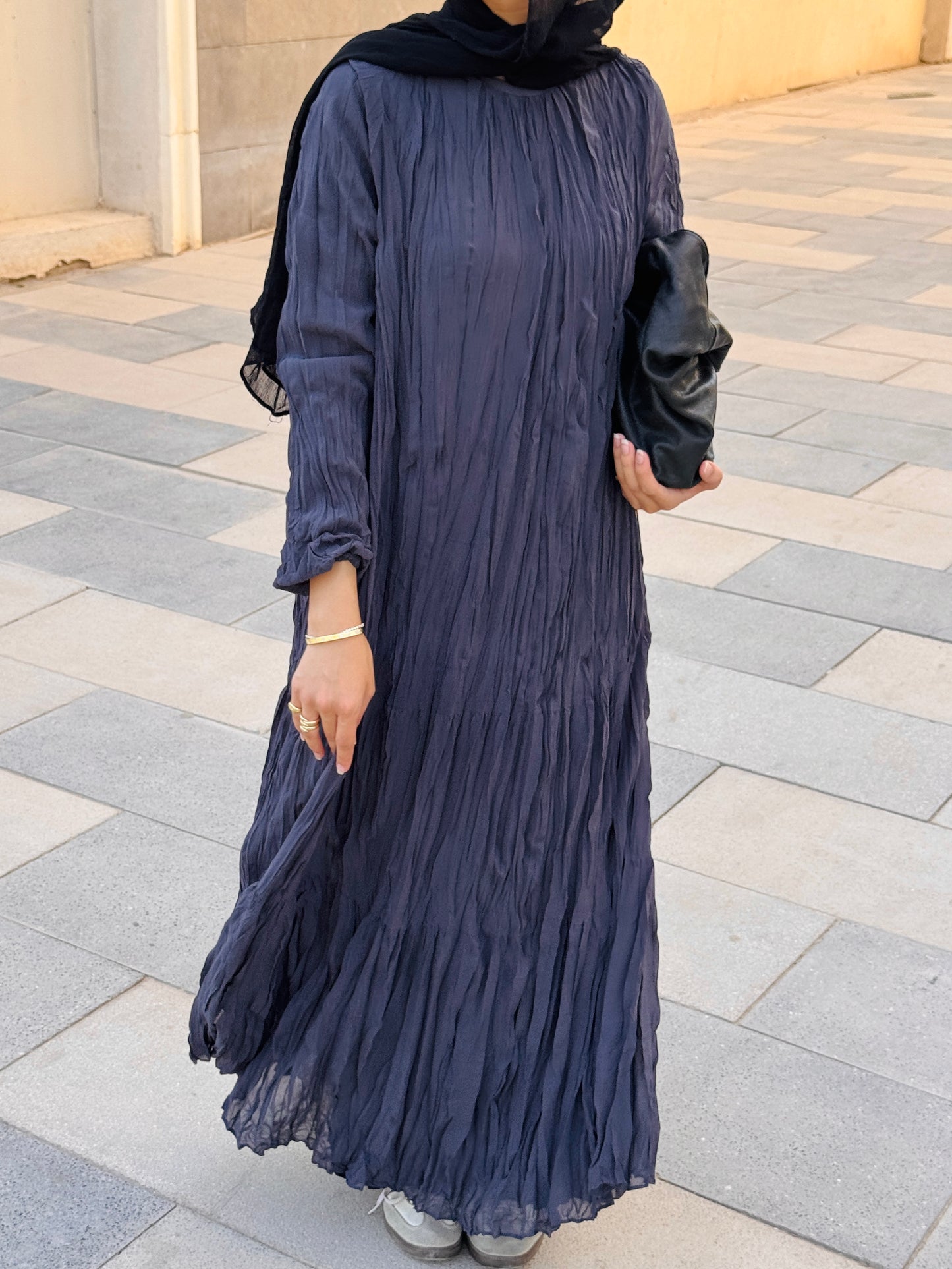 Asia Crushed Grey Dress