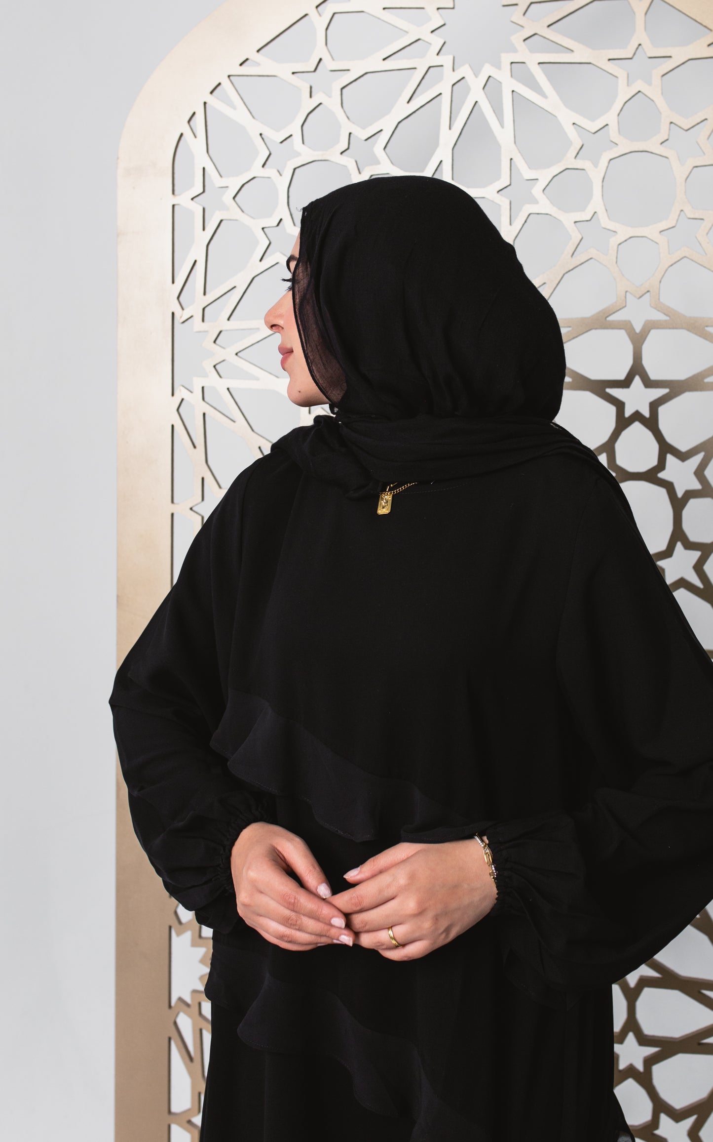 The Ruffles Black Abaya