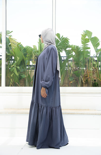The Ruffled Cardigan in Blue