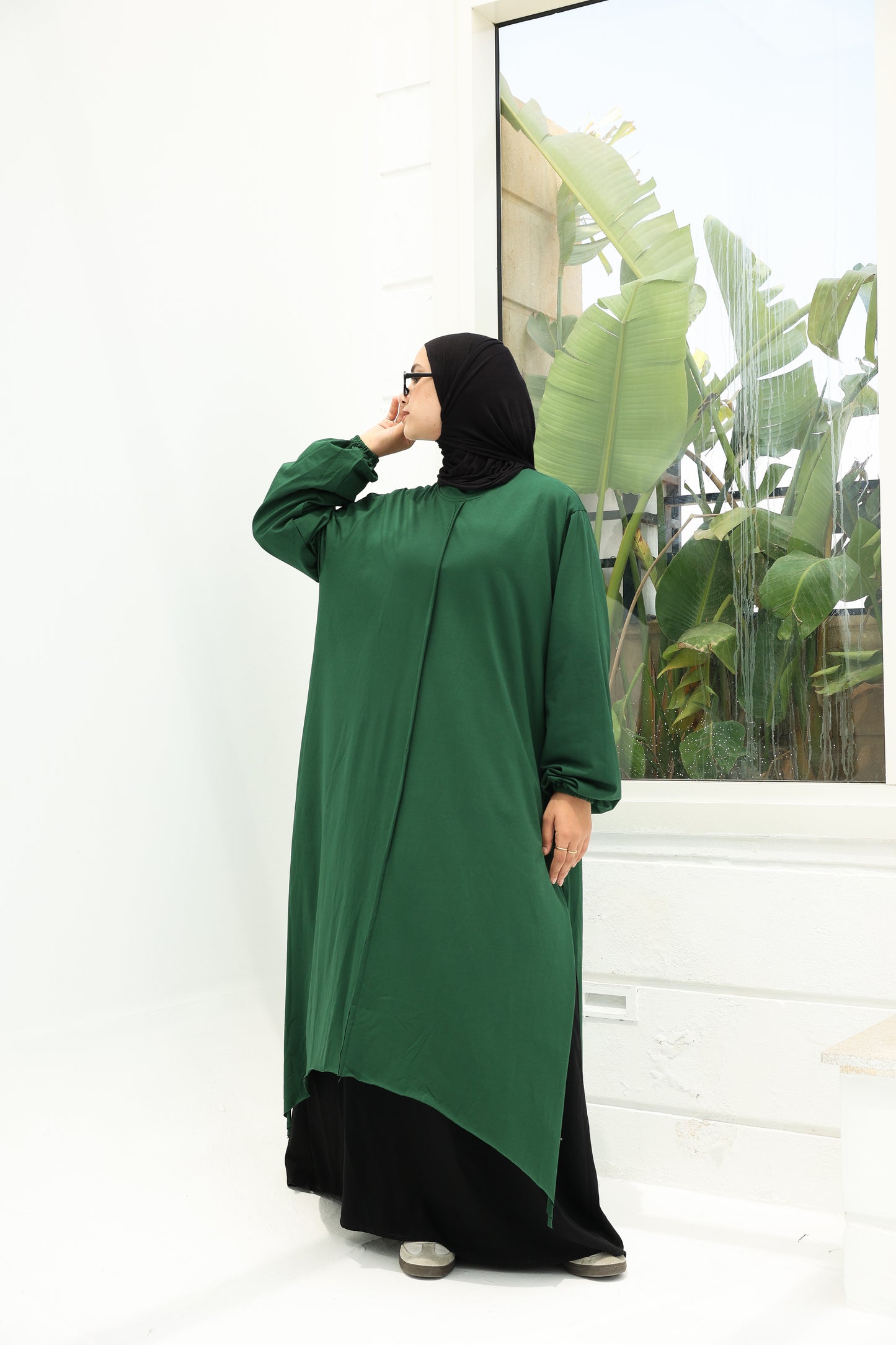 The Long Cotton Shirt in Olive