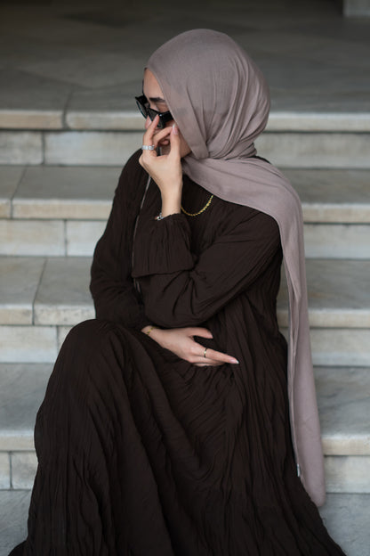 Asia Crushed Brown Dress