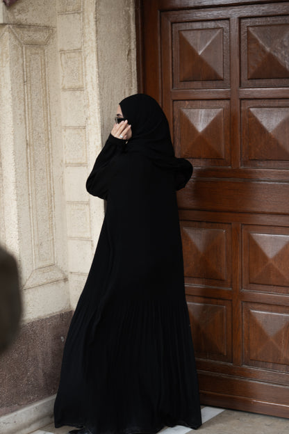 Fully Pleated Buttoned Abaya