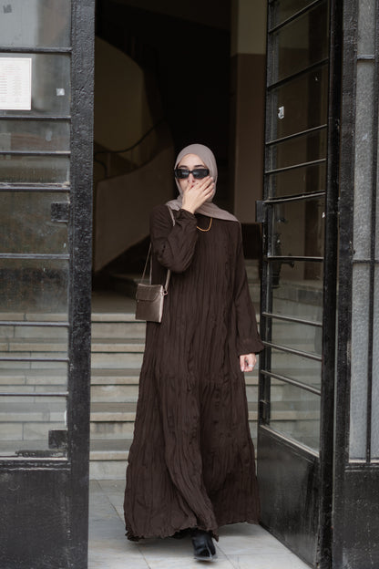 Asia Crushed Brown Dress