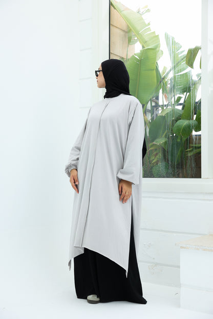 The Long Cotton Shirt in Grey