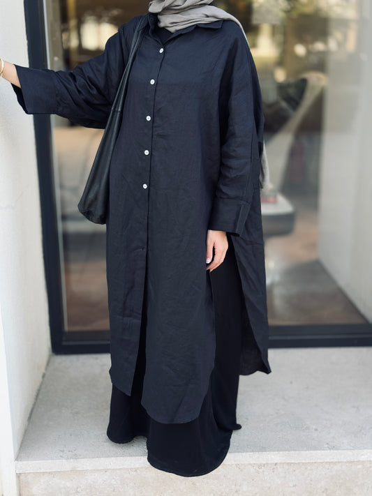 The Pure Linen Shirt in Black
