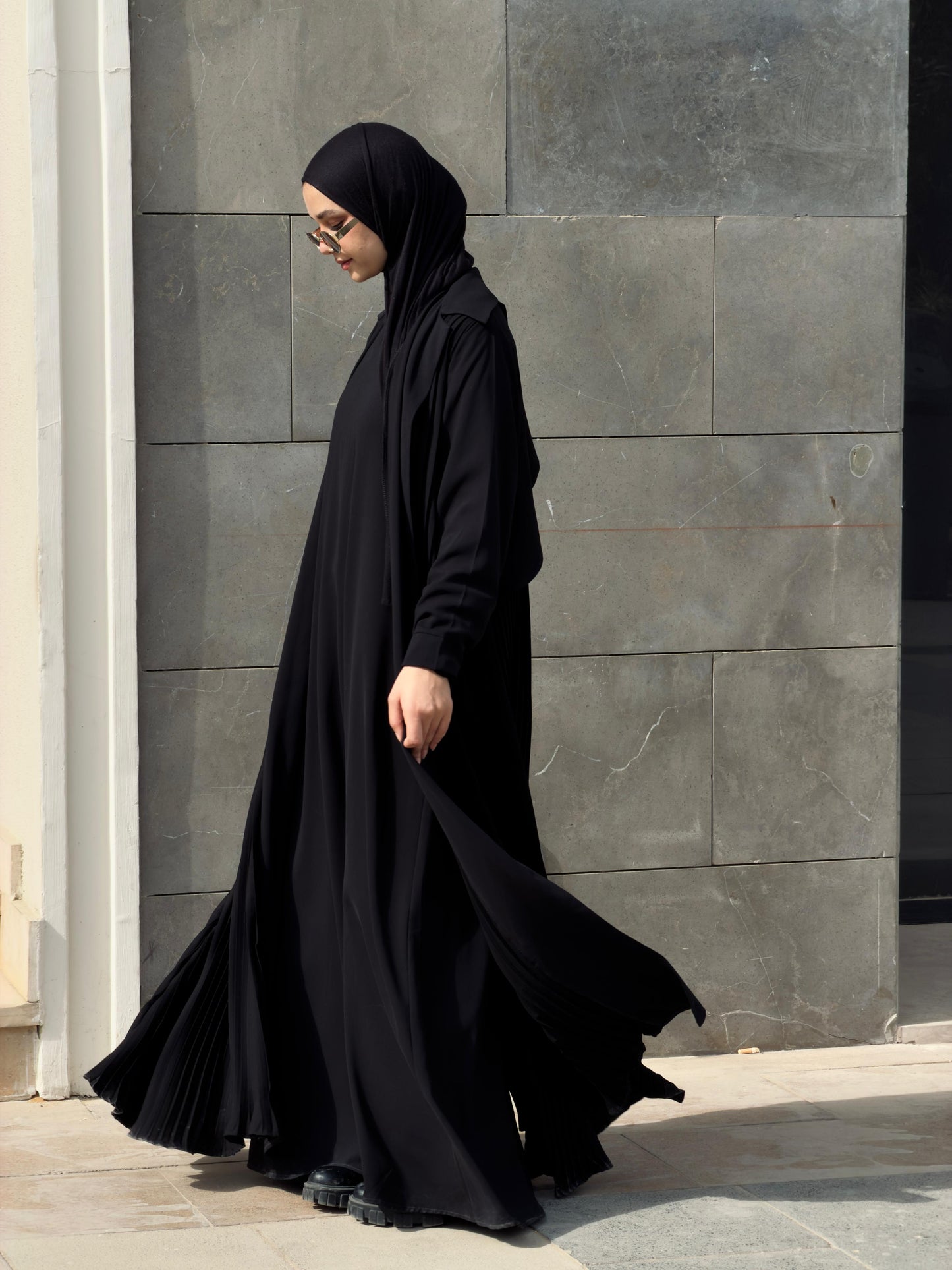 Pleated Crepe Kimono