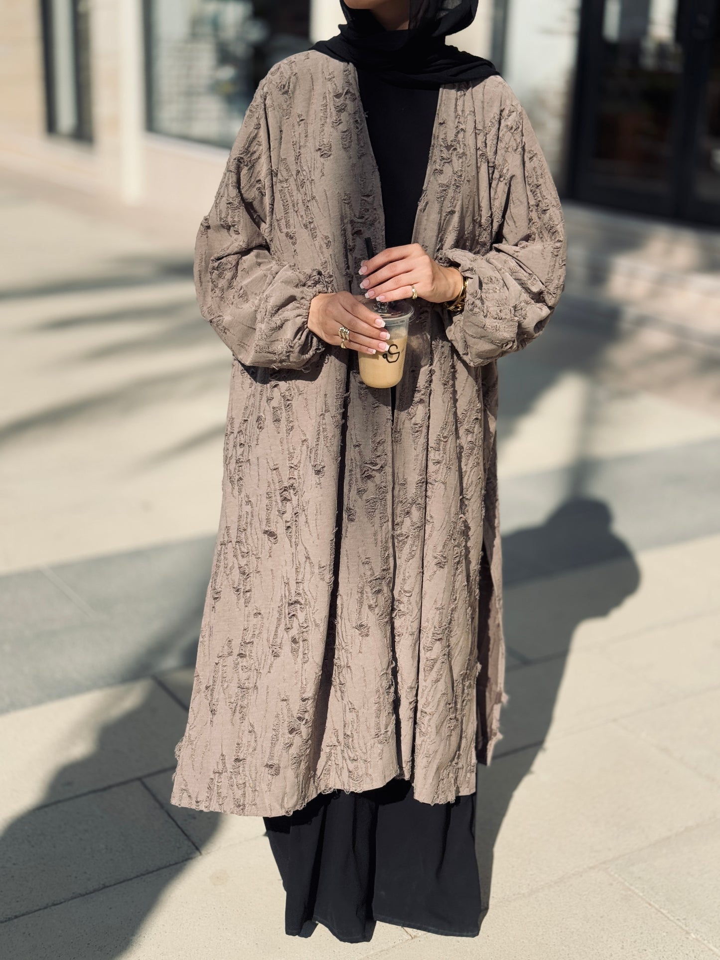 The Texture Cardigan In Cafe