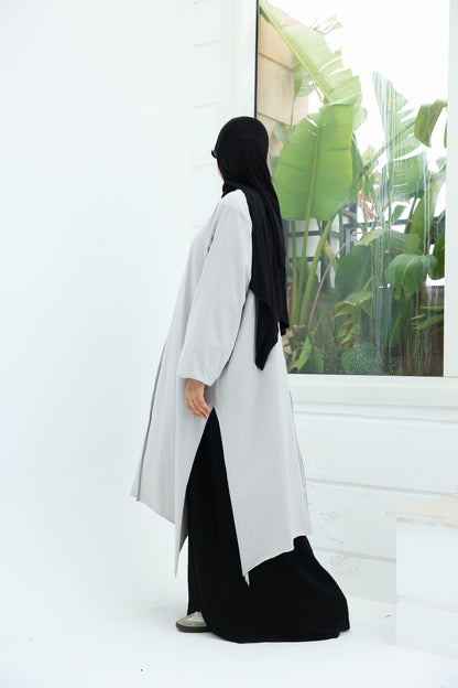 The Long Cotton Shirt in Grey
