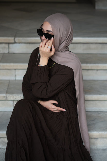 Asia Crushed Brown Dress