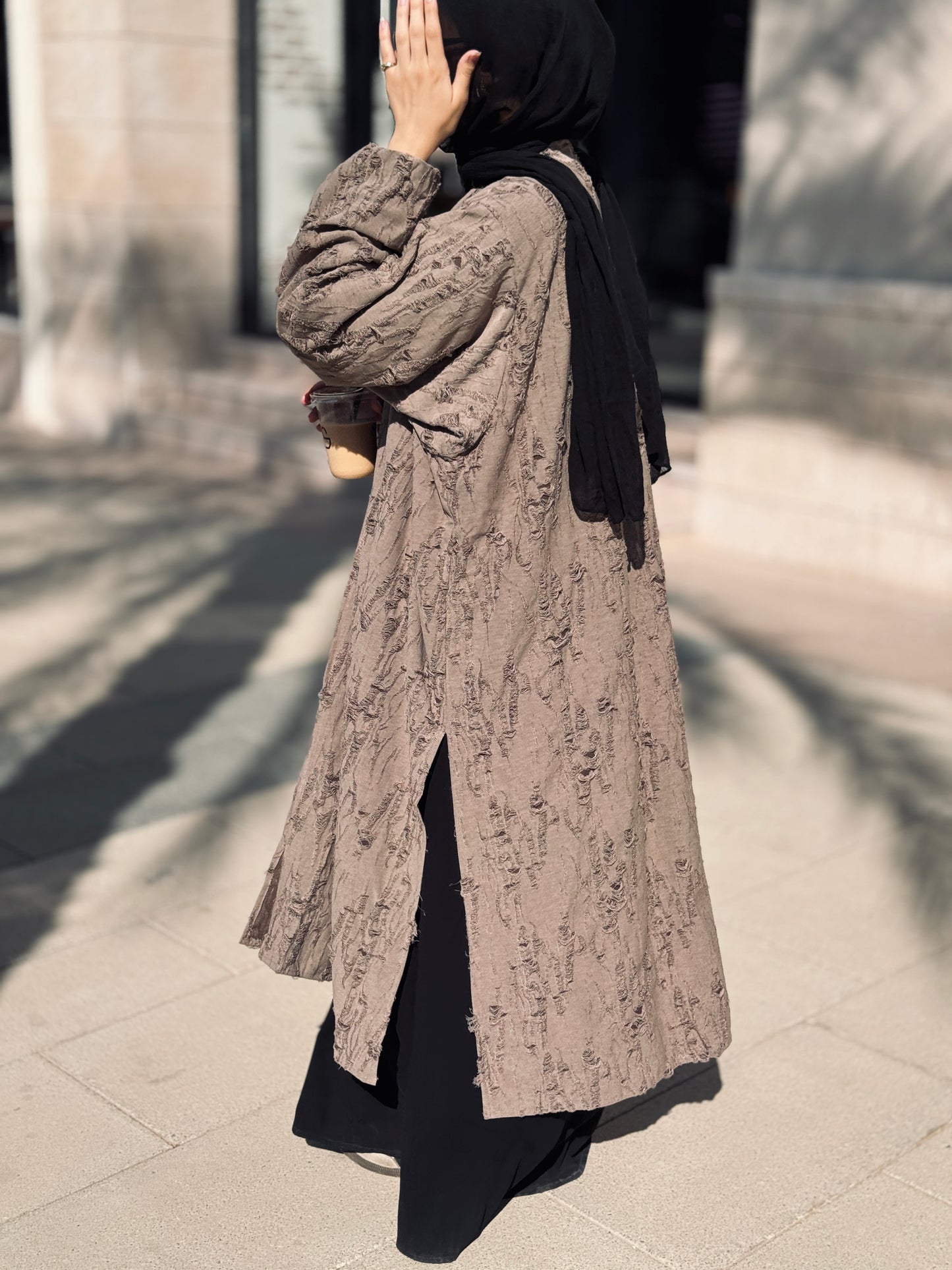 The Texture Cardigan In Cafe