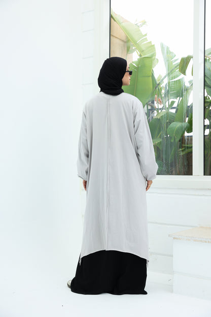 The Long Cotton Shirt in Grey