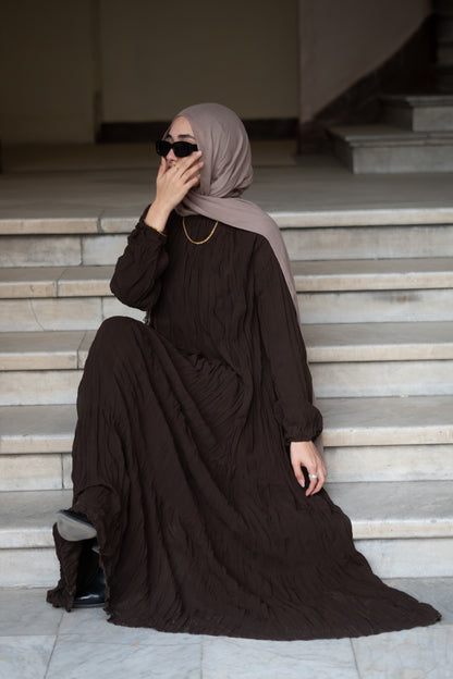 Asia Crushed Brown Dress