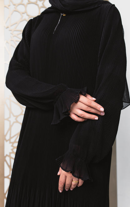 Fully Pleated Dress in Black